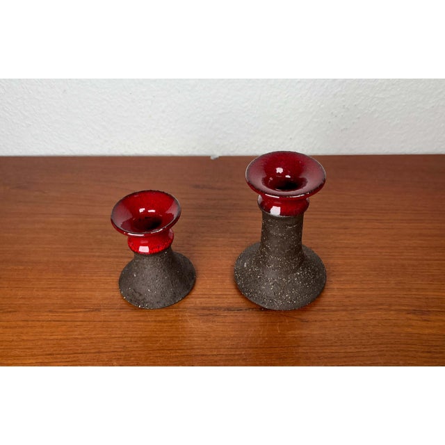 Mid-Century Modern Danish Studio Pottery Candleholder from Lehmann Pottery, 1960s, Set of 2 For Sale - Image 12 of 18