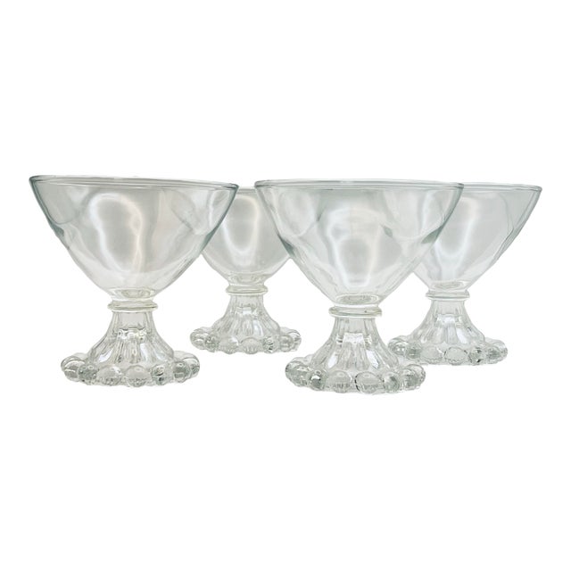Mid 20th Century Bubble Footed Cocktail Glasses- Set of Four For Sale