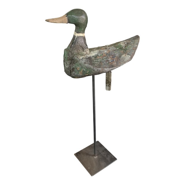 Vintage Decoy Duck on Stand, 1940 For Sale