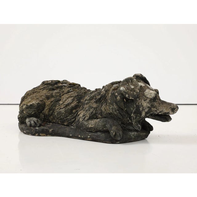 1950s 20th Century Reconstituted Black Stone Dog Garden Ornament, England For Sale - Image 5 of 9