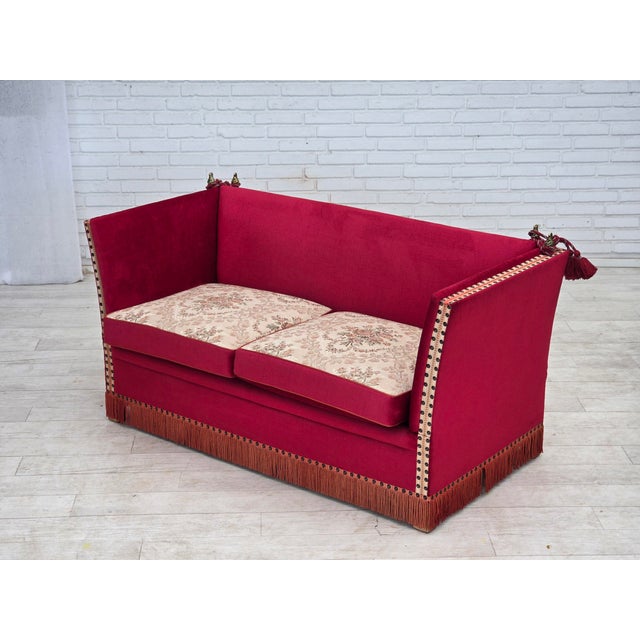 Vintage Danish Two-Seater Spanish Sofa in Furniture Velour, 1970s For Sale - Image 17 of 18