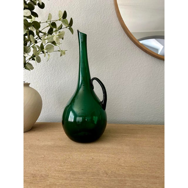 1970's Blenko Decanter - Winslow Anderson - Scarce Chianti Green For Sale - Image 9 of 12