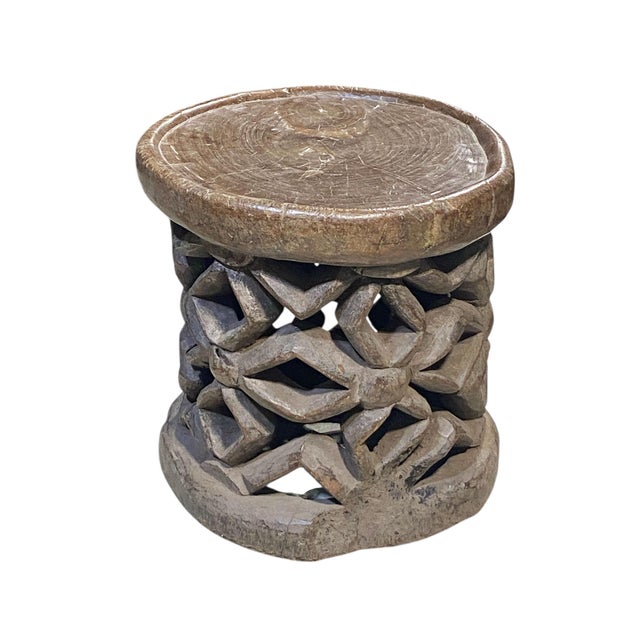 Vintage African Bamileke Wood Stool/Table 12.5" H For Sale - Image 10 of 12