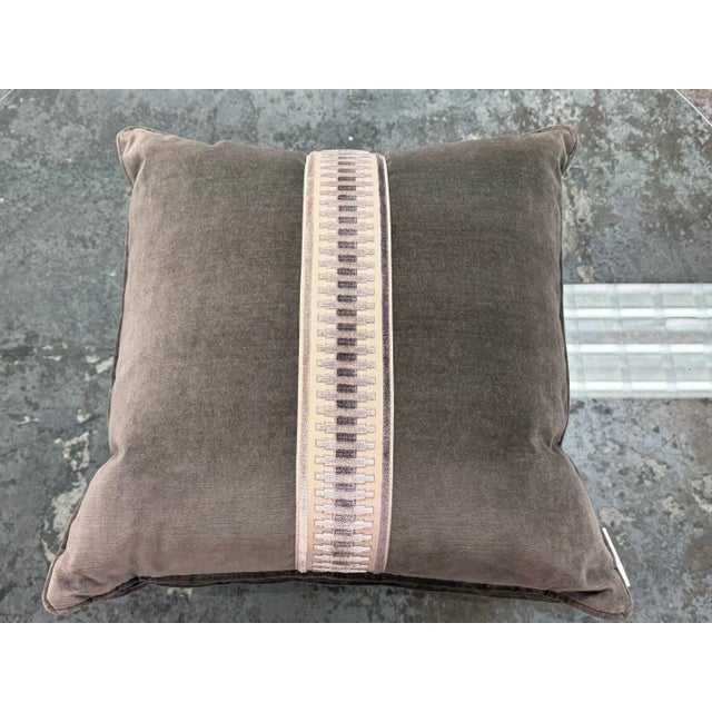 Taupe Anthem San Francisco Jefferson Tape Pillows, Pair For Sale - Image 8 of 12