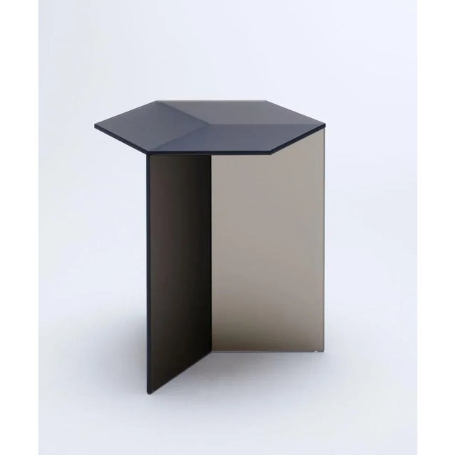 Clear glass "isom tall" coffee table - sebastian scherer dimensions: 50 h x 43 w x 50 d cm materials: solid coloured glass...