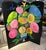 Oil painted folding screen with a Ira Yeager inspried floral. still life. Over the top color with cheerful details like a...