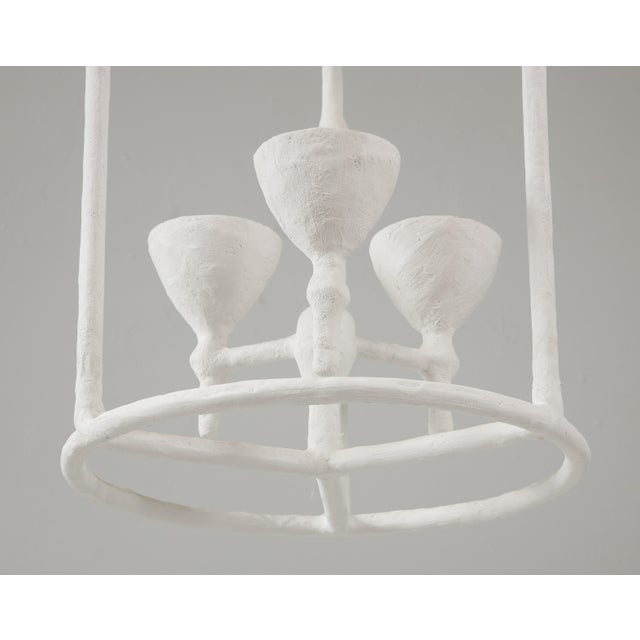 White Bespoke Plaster Alard Three-Light Fixture For Sale - Image 8 of 9