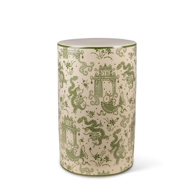 Port 68 Winterthur for Port 68 Dragon Pagoda Green Stool For Sale - Image 4 of 7