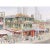 Estate Wilfred Lim Chinatown Street Scene watercolor painting. This watercolor painting by Wilfred Lim is of a Chinatown...