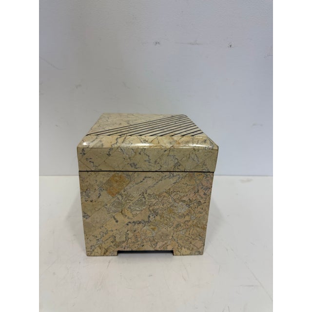 Late 20th Century 1980s Large Tessellated Stone Maitland Smith Decorative Box For Sale - Image 5 of 9