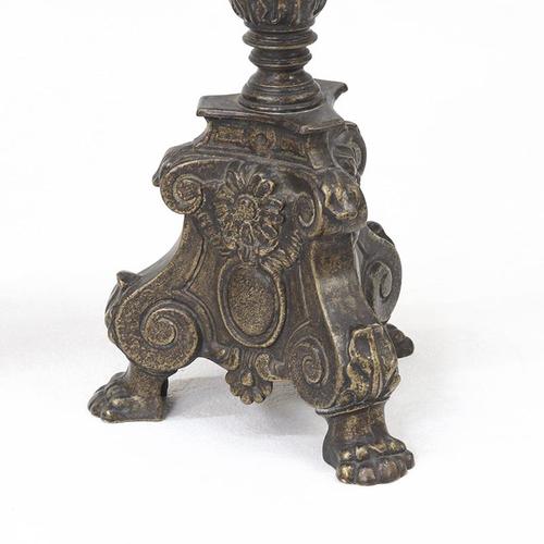 Antique Brass Church Candlesticks, Set of 2 For Sale - Image 3 of 8