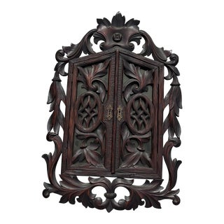 Late 19th Century Swiss Black Forest Wall Cabinet/Cupboard For Sale