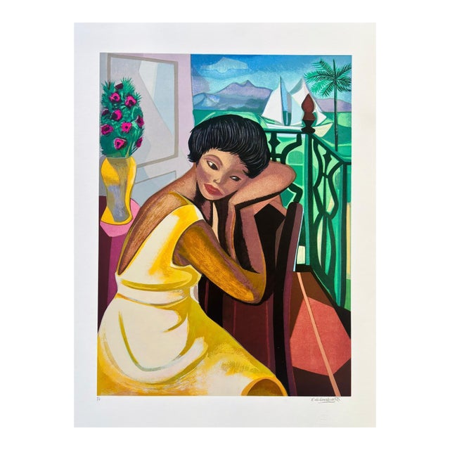 Di Cavalcanti Posthumous Limited Edition Serigraph – Woman on the Balcony For Sale