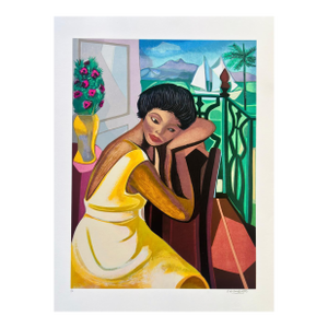 Di Cavalcanti Posthumous Limited Edition Serigraph – Woman on the Balcony