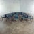 Late 20th Century Modern Set of 15 MTS Dining or Waiting Room Chairs Gray Frames & Blue Vinyl For Sale - Image 18 of 18