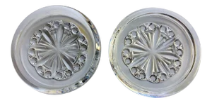 1990s Baccarat Cut Crystal Large Wine Bottle Coasters - a Pair