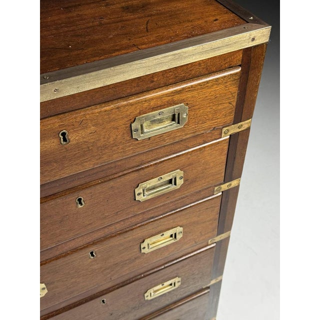 Campaign Chest of Drawers in Mahogany, 1800s For Sale - Image 15 of 18