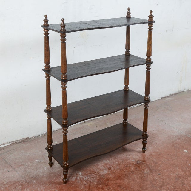 Open Etagere with Shelves and Turned Cabinets For Sale - Image 4 of 9