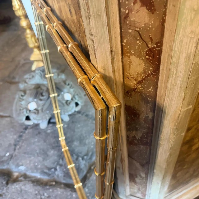 1970s Hollywood Regency Bamboo Shaped Brass Italian Wall MIrror For Sale - Image 15 of 16