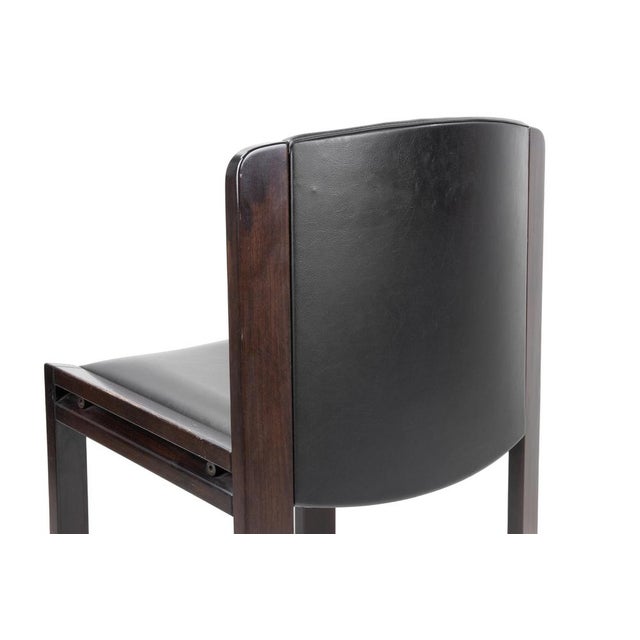 Chairs in Lacquered Wood and Skai by Joe Colombo for Pozzi, Italy, 1966, Set of 4 For Sale - Image 6 of 9