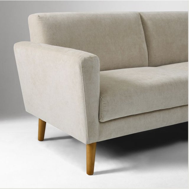 West Elm Oliver 72" Mid-Century Modern Sofa With Performance Velvet For Sale In Los Angeles - Image 6 of 12