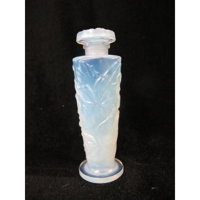Sabino Paris Orchidees Orchid Flower Opalescent Blue Art Glass Perfume Bottle For Sale In Portland, OR - Image 6 of 10