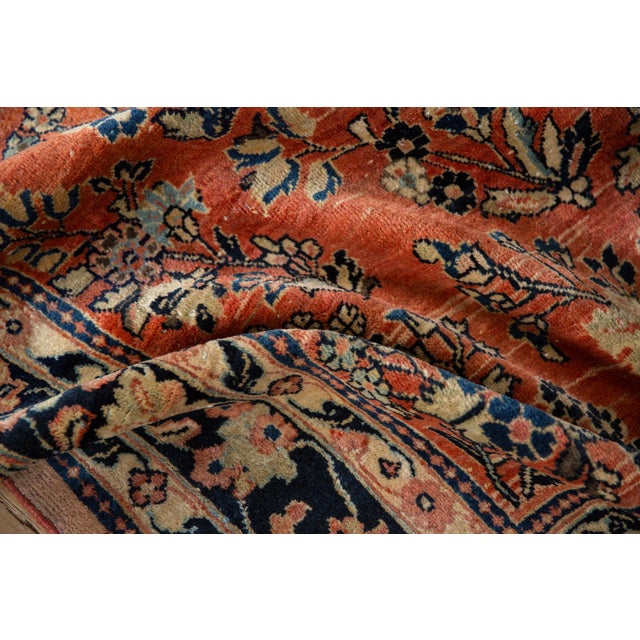 Traditional Vintage Sarouk Carpet - 5'2" x 8'7" For Sale - Image 3 of 13