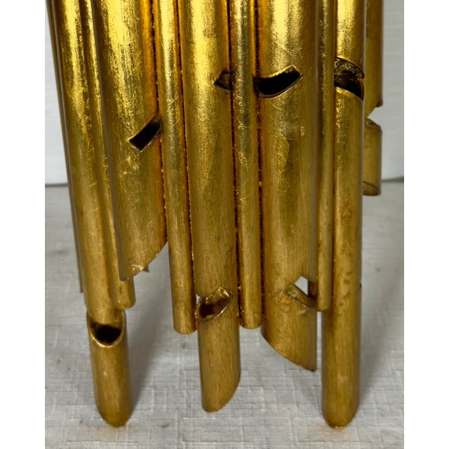 Vintage Palm Beach Regency Gaetano Sciolari Style Gilt Tole Chandelier For Sale - Image 10 of 12
