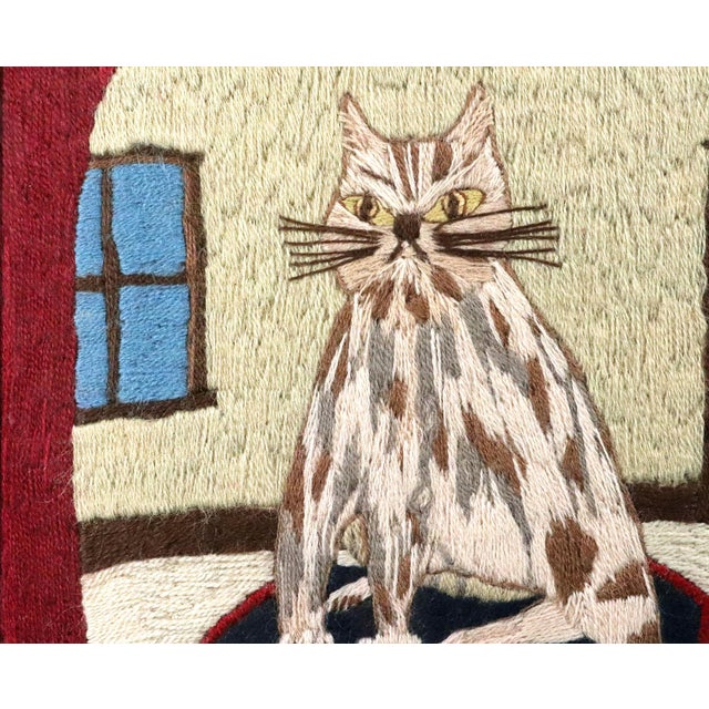 Folk Art Woolwork of a Ship's Cat For Sale - Image 4 of 9