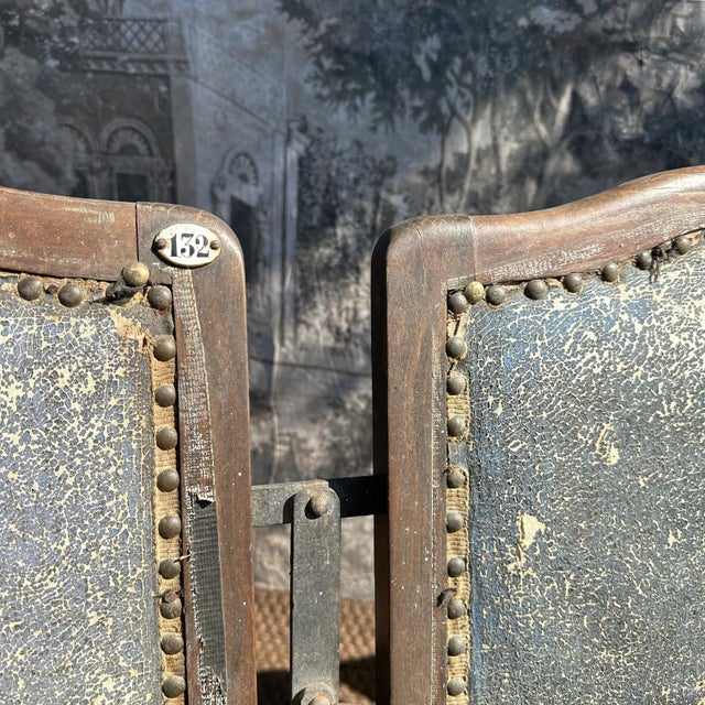 1920s Antique French Folding Cinema Bench, 1920s For Sale - Image 5 of 11