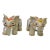 Pair Chinese Ceramic Clay Beige RuYi Ingot Decor Elephant Figures For Sale