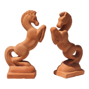 1980s Terracotta Horse Bookends- a Pair