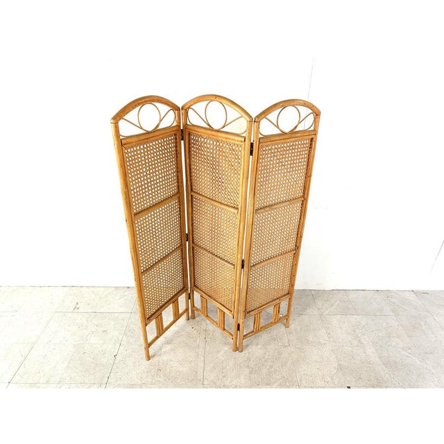 Vintage Bamboo Folding Screen, 1970s For Sale - Image 4 of 10