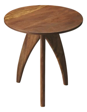 Lautner 16.5 in. W Round Modern Tripod Leg Side Table, Brown