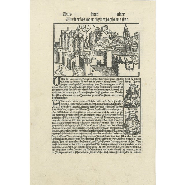 Kleine Weltchronik, Incunabula Woodcut View of Tiberias, Paper For Sale - Image 9 of 9