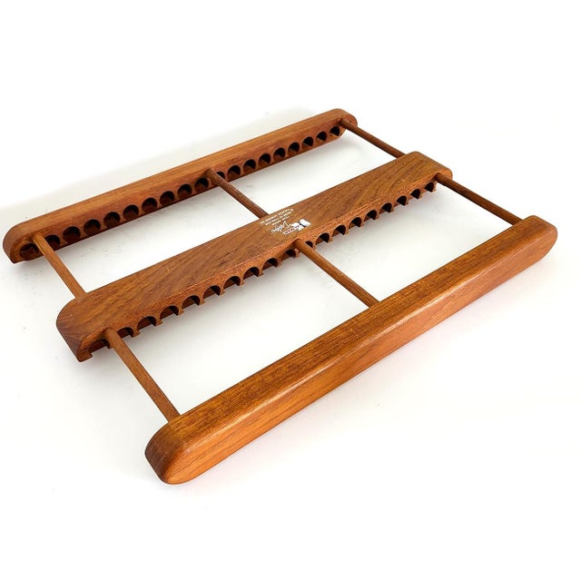 1980s Teak Wood CD Tray Rack With 40 Slots by Kalmar | Chairish