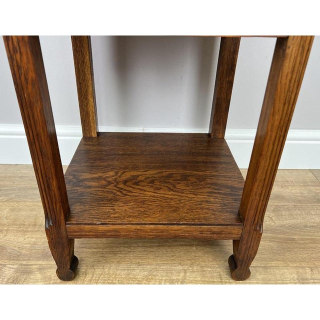 Antique French Oak Bedside Table with Marble Top For Sale - Image 6 of 11
