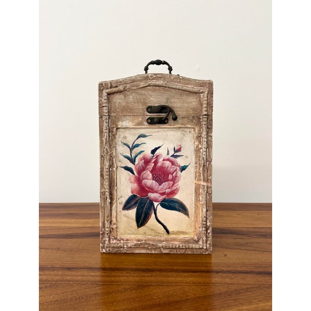 Figurative Vintage Hand Painted Faux Bois Two-Bottle Wine Storage Chest For Sale - Image 3 of 9