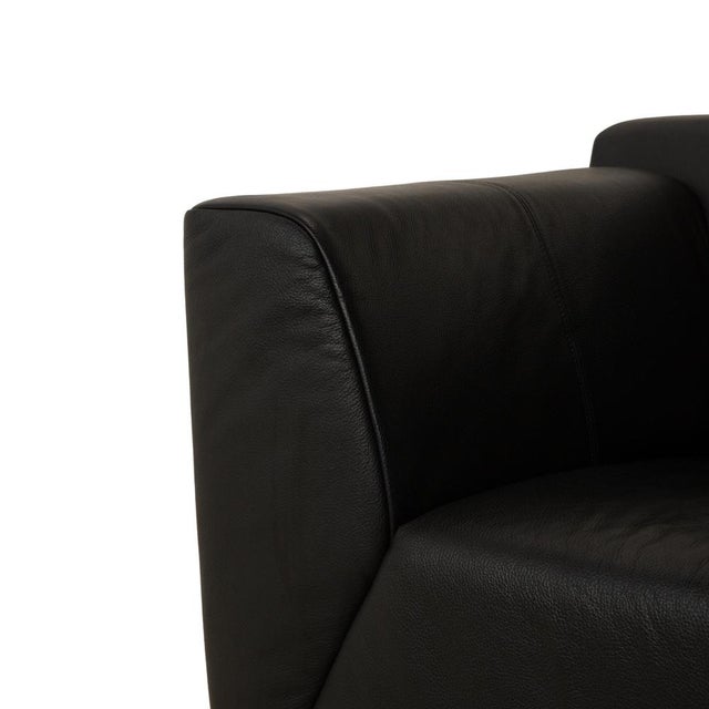 Model 318 Linea 3-Seater Sofa in Black Leather from Rolf Benz For Sale - Image 5 of 8