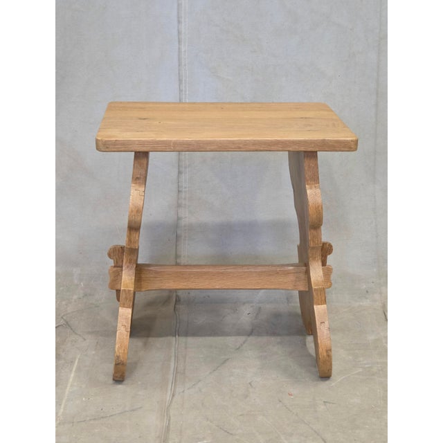 Wood Antique Early 20th Century Swiss Rustic White Oak Alpine Style Stools For Sale - Image 7 of 13