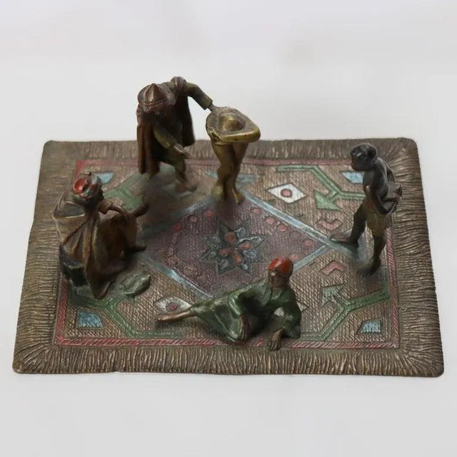Traditional Antique Franz Bergman Cold Painted Bronze Figural Group Unsigned C1910 For Sale - Image 3 of 10