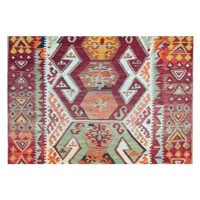 Tribal Vintage Turkish Konya Kilim For Sale - Image 3 of 12