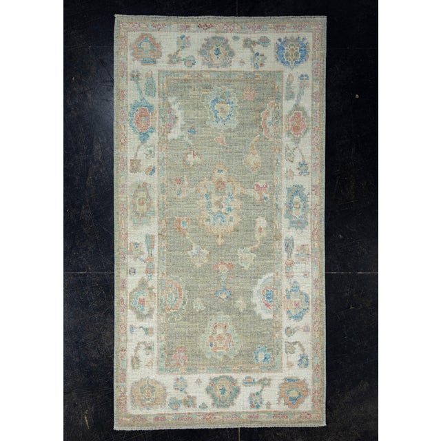 Beige Turkish Oushak Rug 2'10" x 5'5" #17936 For Sale - Image 8 of 8