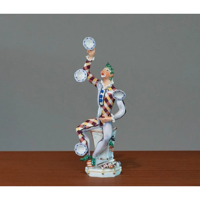 Vintage Porcelain Juggler Statue by Peter Strang for Meissen