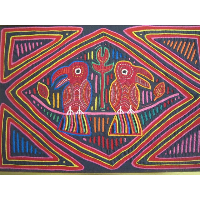 Vintage Framed Kuna Mola For Sale - Image 4 of 5