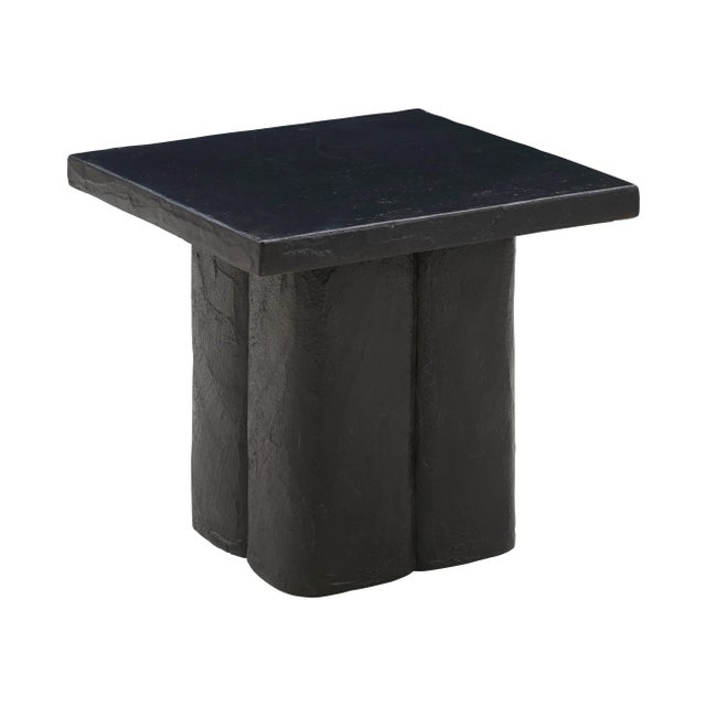 Kayla Black Concrete Side Table For Sale In Los Angeles - Image 6 of 6