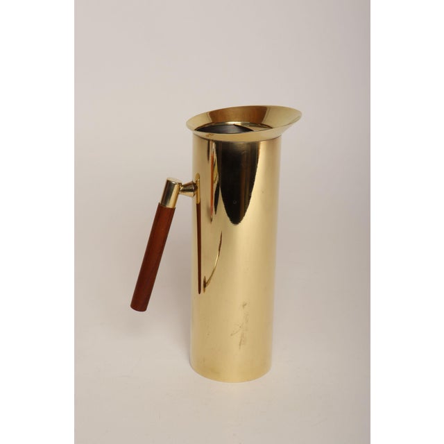 Italian Modern Brass-Plated Steel and Teak Cocktail Pitcher and Stirrer/Spoon For Sale In New York - Image 6 of 18