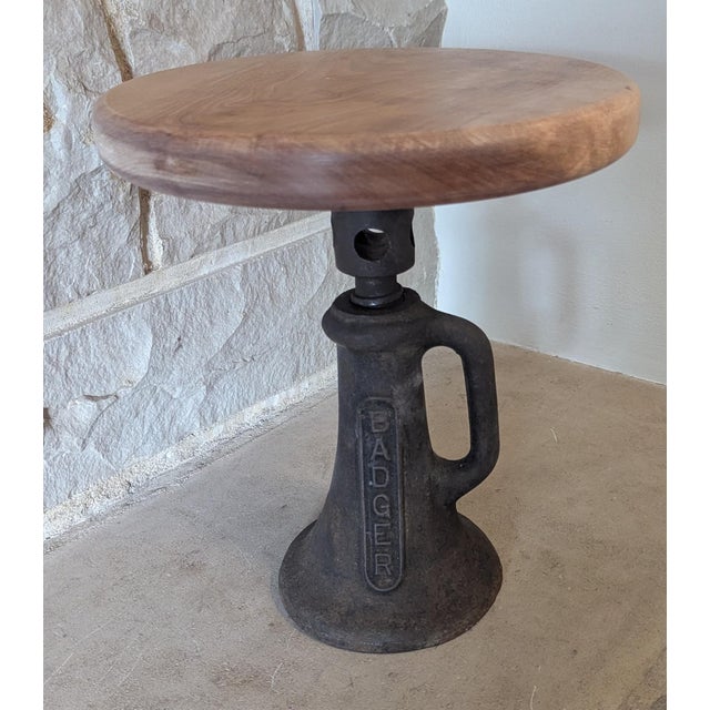 Mid-Century Railroad Badger Screw Jack Table For Sale - Image 10 of 10