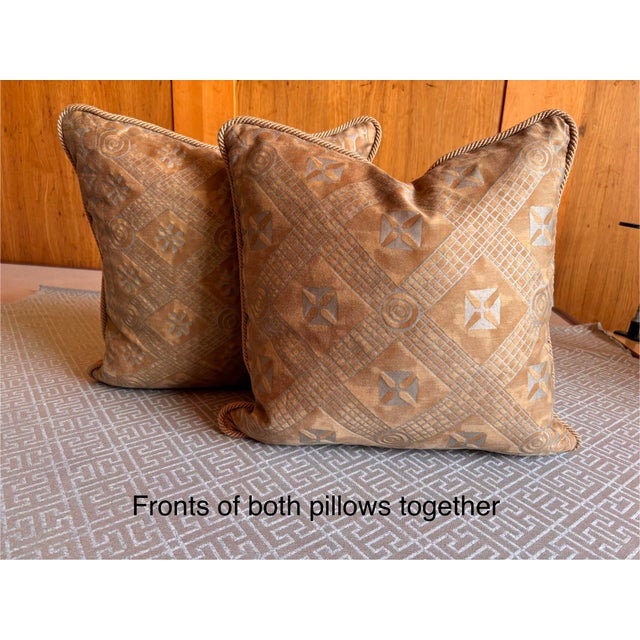 Tan Fortuny Ashanti Pillows 18", a Pair For Sale - Image 8 of 12