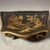 Italian Petite Hand Painted Gilt Chinoiserie on Black Lacquer Side Table Desk For Sale - Image 4 of 4